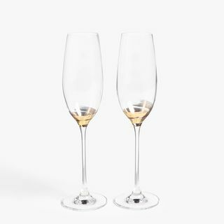 John Lewis & Partners Swirl steblo šampanjca piščal, 240ml, bistro / zlato