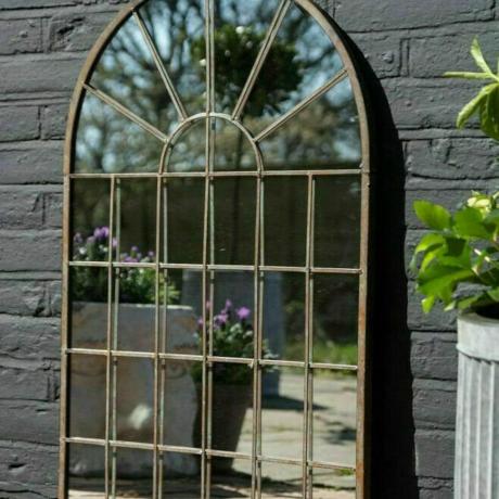 Rustikalni lok stensko ogledalo vrt na prostem