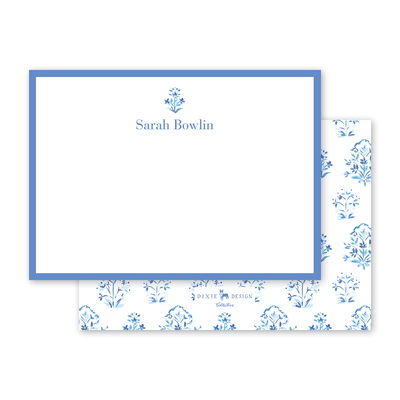 Indija Block Print Blue Notecard