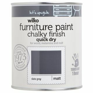 Wilko Quick Dry Chalky Furniture Paint (skrilasto siva)