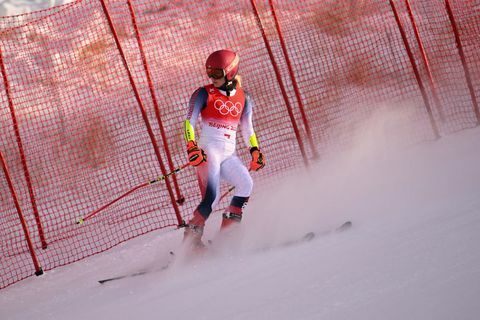 Mikaela Shiffrin iz ZDA tekmuje v prvi vožnji veleslaloma za ženske