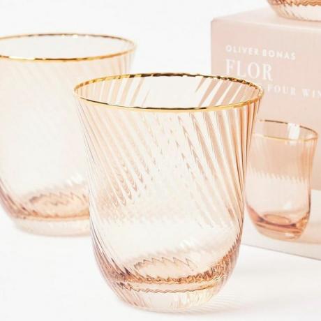 Flor Stemless oranžni kozarci za vino, set 4