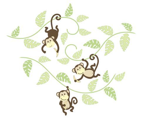 Komplet stenskih nalepk "Monkeying Around", Houzz, Velika Britanija