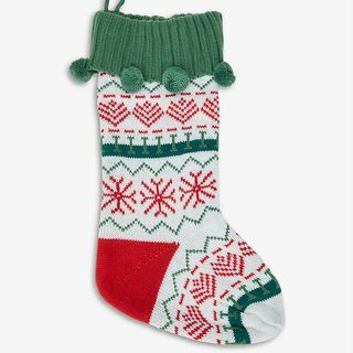 Pletene božične nogavice z grafičnim tiskom 45cm