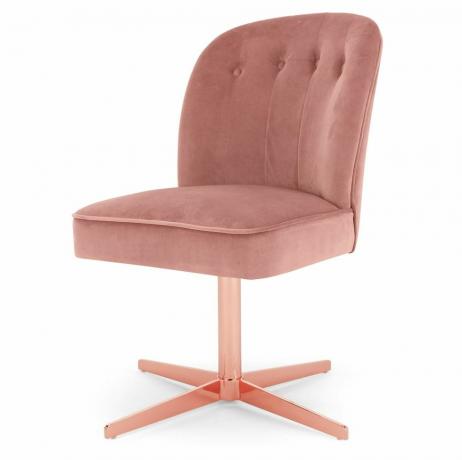 Pisarniški stol Margot, Blush Pink Velvet in Copper