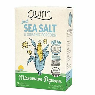 Quinn prigrizki mikrovalovna kokica - narejena iz organske brezgensko spremenjene koruze - samo morska sol, 7 ur (paket 1)