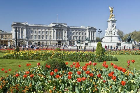 Buckinghamska palača in Victoria Memorial London, Anglija, Velika Britanija