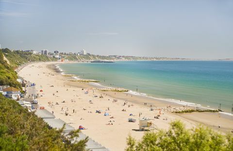 Plaža Bournemouth v Dorsetu