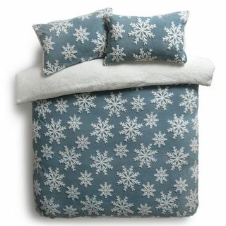 Komplet posteljnine iz flisa Argos Home Christmas Snowflake - enojni