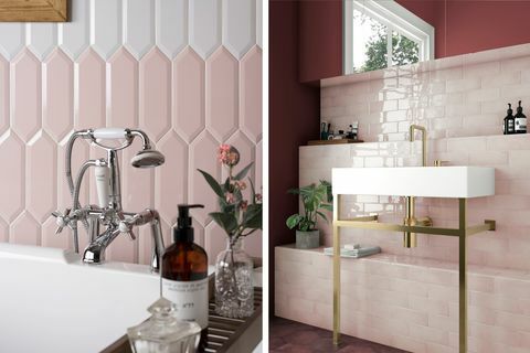 Bridžerton roza notranjost kopalnice