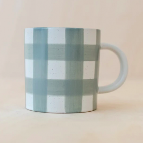 Sage Check Mug