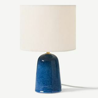 Namizna svetilka Nooby, keramika z modro reaktivno glazuro