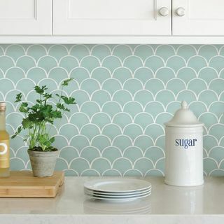 Wallpops Mint Sheel Peel and Stick Backsplash Tile 