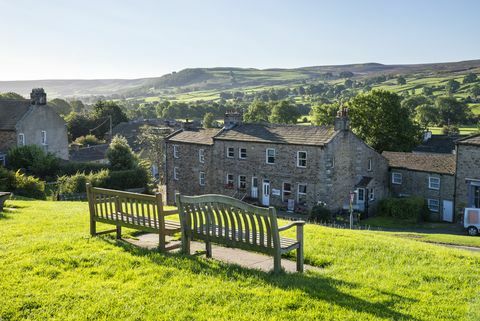 Vas Reeth v mestu Swaledale v Yorkshire Dalesu v Angliji