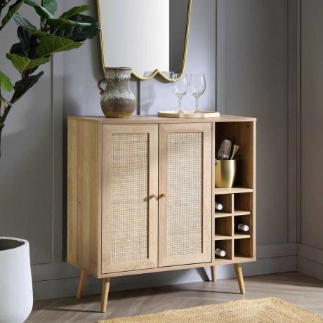 Frances Woven Rattan Drinks Cabinet