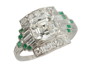 asscher cut prstan vintage